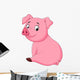 Cartoon adorable baby pig Wall Decal