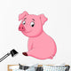 Cartoon adorable baby pig Wall Decal