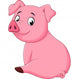 Cartoon adorable baby pig Wall Decal
