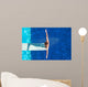 Diver on the springboard, ready to jump backwards Wall Mural