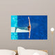 Diver on the springboard, ready to jump backwards Wall Mural