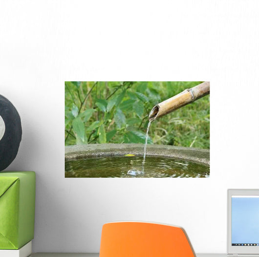 Japanese Bamboo Fountain Wall Decal
