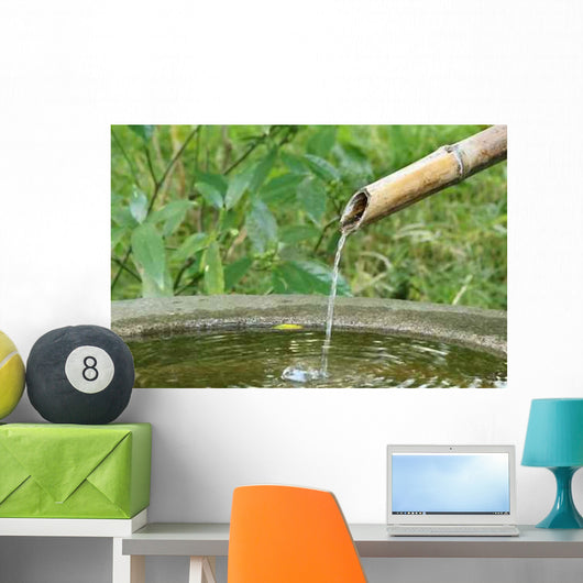 Japanese Bamboo Fountain Wall Decal