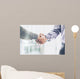 Business partnership meeting concept. Image businessmans handshake. Successful businessmen handshaking after good deal. Horizontal, blurred background Wall Mural