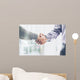 Business partnership meeting concept. Image businessmans handshake. Successful businessmen handshaking after good deal. Horizontal, blurred background Wall Mural