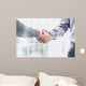 Business partnership meeting concept. Image businessmans handshake. Successful businessmen handshaking after good deal. Horizontal, blurred background Wall Mural