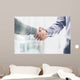 Business partnership meeting concept. Image businessmans handshake. Successful businessmen handshaking after good deal. Horizontal, blurred background Wall Mural
