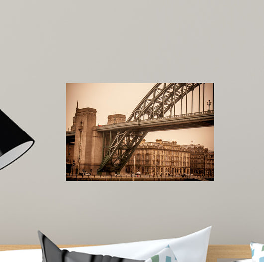 Vintage look at Tyne Bridge in Newcastle Wall Mural