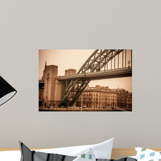 Vintage look at Tyne Bridge in Newcastle Wall Mural