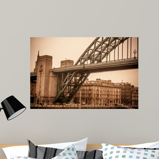 Vintage look at Tyne Bridge in Newcastle Wall Mural