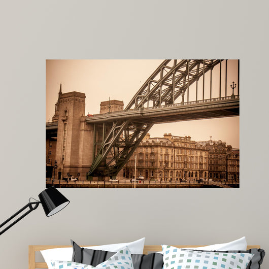 Vintage look at Tyne Bridge in Newcastle Wall Mural