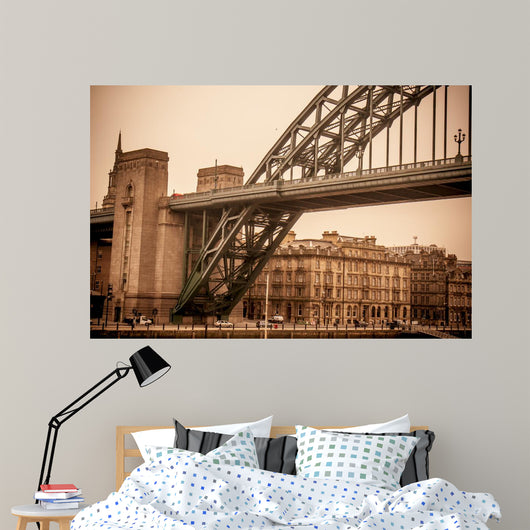 Vintage look at Tyne Bridge in Newcastle Wall Mural