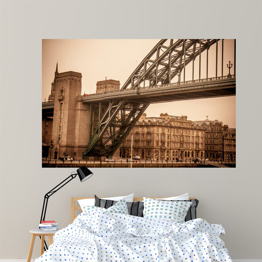 Vintage look at Tyne Bridge in Newcastle Wall Mural