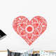 Red Mandala Heart Wall Decal