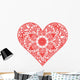 Red Mandala Heart Wall Decal