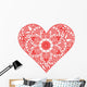 Red Mandala Heart Wall Decal