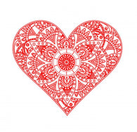 Red Mandala Heart Wall Decal