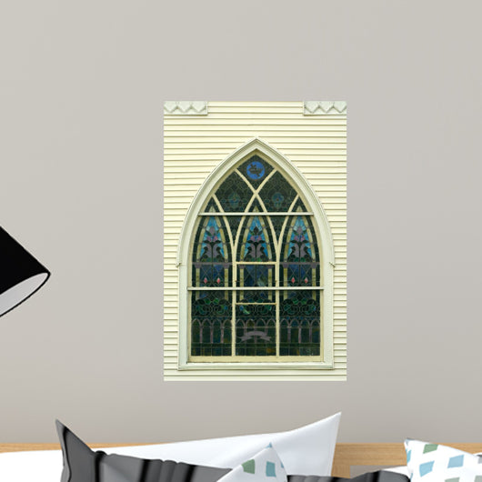 Old Stained Glass Church Window Wall Mural