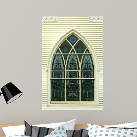 Old Stained Glass Church Window Wall Mural