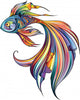 Rainbow Colored Tropical Fish Wall Decal