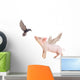 Flying Pig and Bird Wall Decal Sticker Set