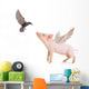 Flying Pig and Bird Wall Decal Sticker Set