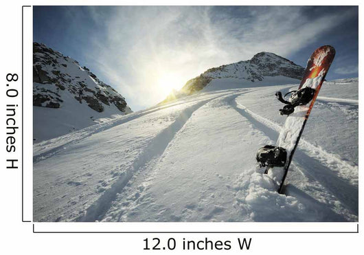 Snowboard in Mountains Wall Mural