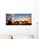 Dolphin Statue Front Sunset Wall Decal