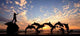 Dolphin Statue Front Sunset Wall Decal