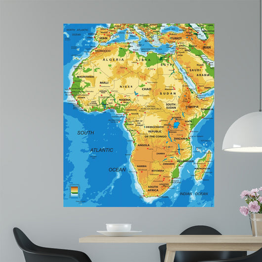 Africa-physical Map Wall Decal