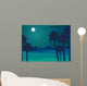 Night in the desert. Desert landscape. Vector illustration. Wall Mural