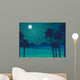 Night in the desert. Desert landscape. Vector illustration. Wall Mural