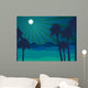 Night in the desert. Desert landscape. Vector illustration. Wall Mural