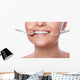 Smiling woman and dental tools Wall Decal
