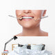 Smiling woman and dental tools Wall Decal