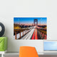 Rush hour traffic with light trails on George Washington Bridge, in New York City Wall Mural