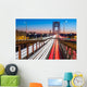 Rush hour traffic with light trails on George Washington Bridge, in New York City Wall Mural