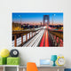 Rush hour traffic with light trails on George Washington Bridge, in New York City Wall Mural