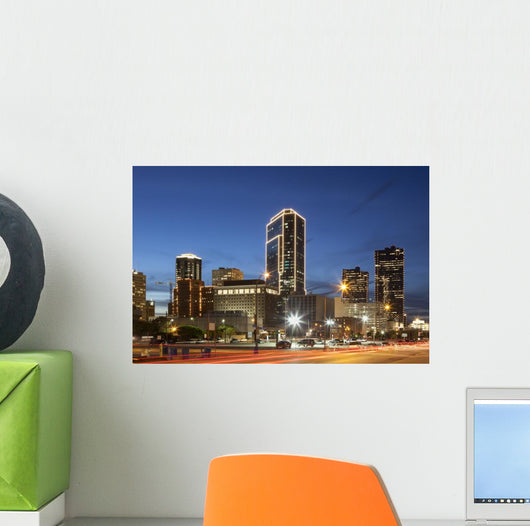 Fort Worth Downtown Night Wall Decal
