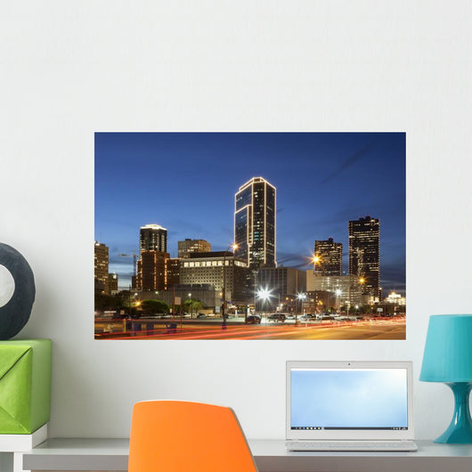Fort Worth Downtown Night Wall Decal