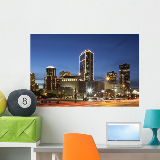 Fort Worth Downtown Night Wall Decal