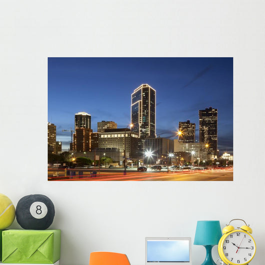 Fort Worth Downtown Night Wall Decal