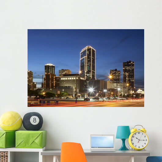 Fort Worth Downtown Night Wall Decal
