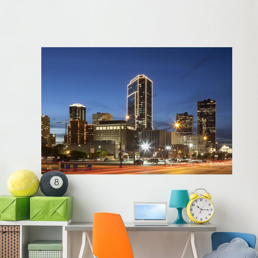Fort Worth Downtown Night Wall Decal