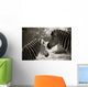 Portrait of to Zebras Sepia Look Wall Mural
