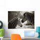 Portrait of to Zebras Sepia Look Wall Mural