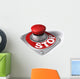 Stop Button Over White Wall Decal