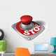 Stop Button Over White Wall Decal