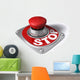 Stop Button Over White Wall Decal