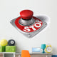 Stop Button Over White Wall Decal